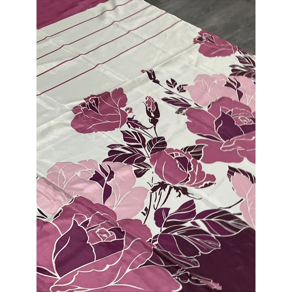 Primor Purple Floral Shower Curtain Flower Design 70x70 Bathroom Decor